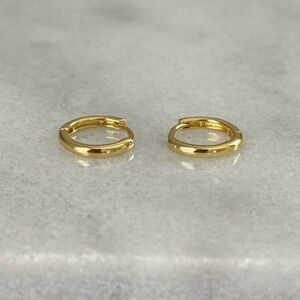 Gold Solid Huggie Hoop Sterling Silver Earrings 

Brand New